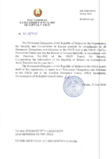 Information Exchange by the Delegation of Belarus on Conventional Arms Transfer