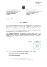 Response by the Delegation of Albania to the Questionnaire on Participating States’ Policy and/or National Practices and Procedures for the Export of Conventional Arms and Related Technology