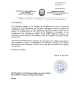 Response by the Delegation of Azerbaijan to the Questionnaire on Participating States’ Policy and/or National Practices and Procedures for the Export of Conventional Arms and Related Technology
