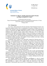 Statement by the Delegation of Ukraine on Russia’s ongoing aggression against Ukraine and the illegal occupation of Crimea