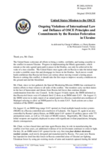Statement by the Delegation of the United States of America on Russia’s ongoing aggression against Ukraine and the illegal occupation of Crimea