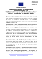 Statement by the Austrian EU Presidency in response to the opening statement by Mr. Jan Salestrand, State Secretary to the Minister for Defence, Sweden