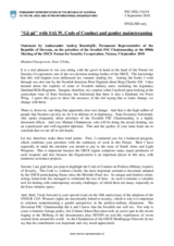 Statement by the Delegation of Slovenia in response to the opening statement by Mr. Jan Salestrand, State Secretary to the Minister for Defence, Sweden