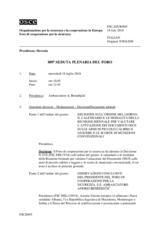 Giornale della 889a Seduta plenaria del Foro di cooperazione per la sicurezza