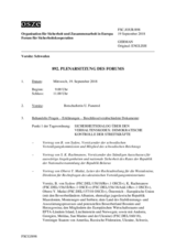 Journal der 892. Plenarsitzung des Forums