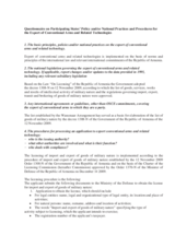 Response by the Delegation of Armenia to the Questionnaire on Participating States’ Policy and/or National Practices and Procedures for the Export of Conventional Arms and Related Technology