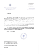 Response by the Delegation of the Holy See to the Questionnaire on Participating States’ Policy and/or National Practices and Procedures for the Export of Conventional Arms and Related Technology