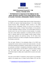 Statement by the Austrian EU Presidency in response to the address by the Under-Secretary-General of the United Nations Office of Counter-Terrorism, Mr. Vladimir Voronkov