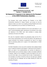 Statement by the Austrian EU Presidency in response to the address by the President of the OSCE Parliamentary Assembly, H.E. Mr. George Tsereteli