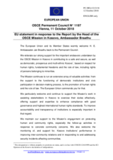 Statement by the Austrian EU Presidency in response to the report by the Head of the OSCE Mission in Kosovo, Ambassador Jan Braathu 
