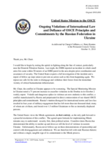 Statement by the Delegation of the United States of America on Russia’s ongoing aggression against Ukraine and the illegal occupation of Crimea