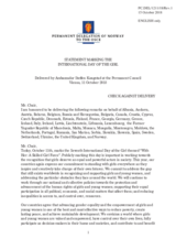 Statement by the Delegation of Norway, also on behalf of several delegations, on the International Day of the Girl Child, celebrated on 11 October 2018