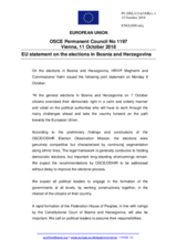 Statement by the Austrian EU Presidency on the general election in Bosnia and Herzegovina, held on 7 October 2018 
