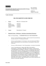 Journal der 894. Plenarsitzung des Forums