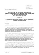 Statement by the Delegation of the Russian Federation in response to the address by the President of the OSCE Parliamentary Assembly, H.E. Mr. George Tsereteli