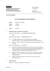 Journal of the 391st of the Plenary Meeting of the Forum for Security Co-operation (de)