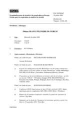 Journal of the 386th Plenary Meeting of the Forum for Security Co-operation (fr)