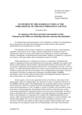 Statement by the Austrian EU Presidency in response to the addresses by the three personal representatives of the Chairperson-in-Office on combating tolerance and non-discrimination