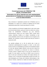 Déclaration de l’UE en réponse aux trois représentants personnels de la Présidence en exercice pour la tolérance et la non-discrimination