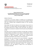 Statement by the Delegation of Poland in response to the  joint presentation by Brigadier D. Eastman MBE, and Lieutenant Colonel R. Grimes MBE, and to the presentations by Captain I. Zavorotko, by Captain L. Ekvall