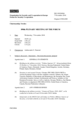 Journal of the 898th Plenary Meeting of the Forum for Security Co-operation