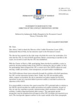 Statement by the Delegation of Norway in response to the report by the Director of the Conflict Prevention Centre, Ambassador Marcel Peško