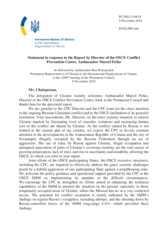 Statement by the Delegation of Ukraine in response to the report by the Director of the Conflict Prevention Centre, Ambassador Marcel Peško