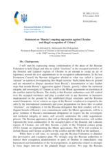 Statement by the Delegation of Ukraine on Russia’s ongoing aggression against Ukraine and the illegal occupation of Crimea