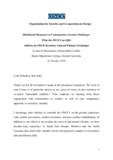 Address by OSCE Secretary General Thomas Greminger at Oxford University