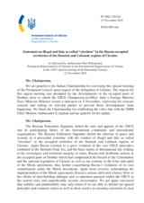 Statement by the Delegation of Ukraine on illegal and fake so-called “elections” in the Russia-occupied territories of the Donetsk and Luhansk regions of Ukraine