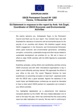 Statement by the Austrian EU Presidency in response to the report by the Co-ordinator of OSCE Economic and Environmental Activities, Ambassador Vuk Žugić