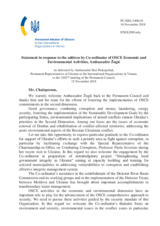 Statement by the Delegation of Ukraine in response to the report by the Co-ordinator of OSCE Economic and Environmental Activities, Ambassador Vuk Žugić