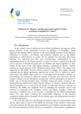 Statement by the Delegation of Ukraine on Russia’s ongoing aggression against Ukraine and the illegal occupation of Crimea