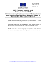 Statement by the Austrian EU Presidency on the situation in the former Yugoslav Republic of Macedonia