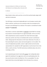 Statement by H.E. Ann Linde, Minister for EU Affairs and Trade