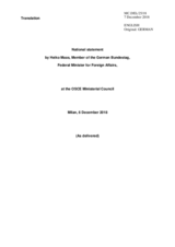 Statement by H.E. Heiko Maas, Federal Minister for Foreign Affairs 