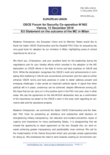 Statement by the Austrian EU Presidency on the outcomes of the 2018 OSCE Ministerial Council