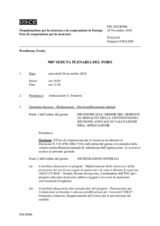 Giornale della 900a Seduta plenaria del Foro di cooperazione per la sicurezza