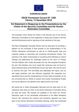 Statement by the Austrian EU Presidency in response to the presentations by the Chairpersons of the Security Committee and of the Human Dimension Committee