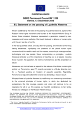 Statement by the Austrian EU Presidency on the death of Russian activist Ms. L. Alexeyeva on 8 December 2018