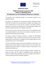 Statement by the Austrian EU Presidency on the presidential election in Georgia, held on 28 November 2018