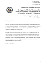 Statement by the Delegation of the United States of America on claims made by the Russian Federation concerning chemical weapons