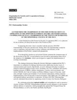 Letter from the Chairperson of the Forum for Security Co-operation to the Minister of Foreign Affairs and International Co-operation of Italy