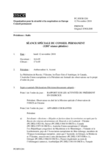 Journal de la 1201ère séance spéciale du Conseil permanent