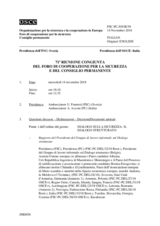 Giornale della 71a Riunione congiunta del Foro di cooperazione per la sicurezza e del Consiglio permanente