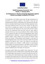 Statement by the Romanian EU Presidency on Russia’s ongoing aggression against Ukraine and the illegal occupation of Crimea