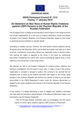 Statement by the Romanian EU Presidency on new wave of human rights violations against LGBTI persons in Chechnya, Russian Federation