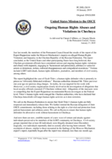 Statement by the Delegation of the United States of America on new wave of human rights violations against LGBTI persons in Chechnya, Russian Federation
