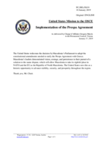 Statement by the Delegation of the United States of America on the situation in the former Yugoslav Republic of Macedonia