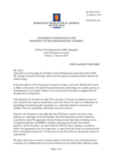 Statement by the Delegation of Norway in response to the address by the President of the OSCE Parliamentary Assembly, H.E. George Tsereteli